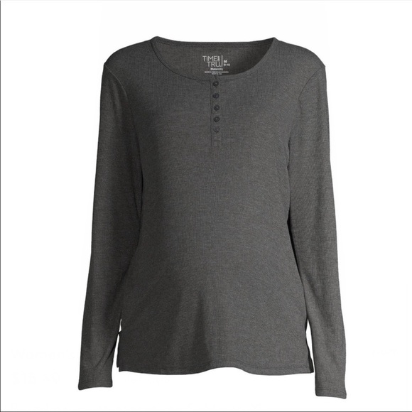 Maternity Women's Long Sleeve Henley T-Shirt - Picture 6 of 6